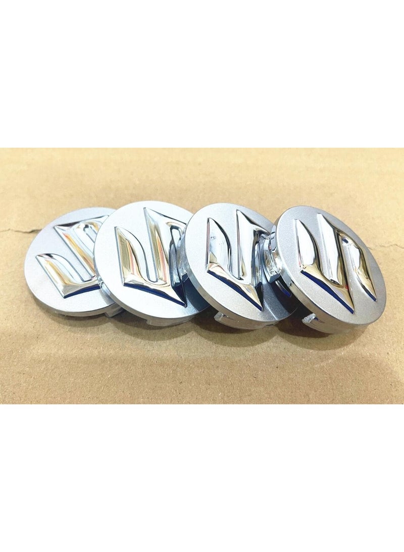 4pcs مركز عجلة السيارة مركز كاب حافة مركز شعار شعار 54mm 2.12 "لسوزوكي الفضة - Image 3